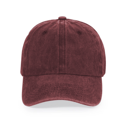 Text Embroidered Washed Cap