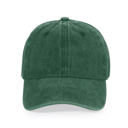 Text Embroidered Washed Cap