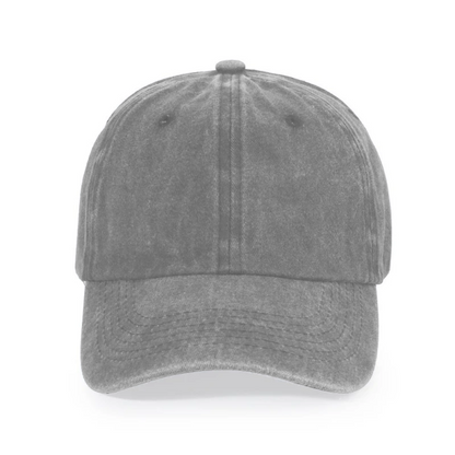 Text Embroidered Washed Cap