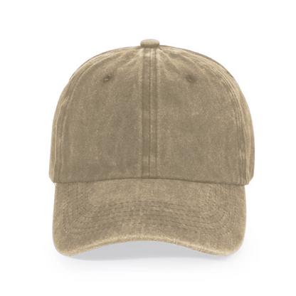 Text Embroidered Washed Cap