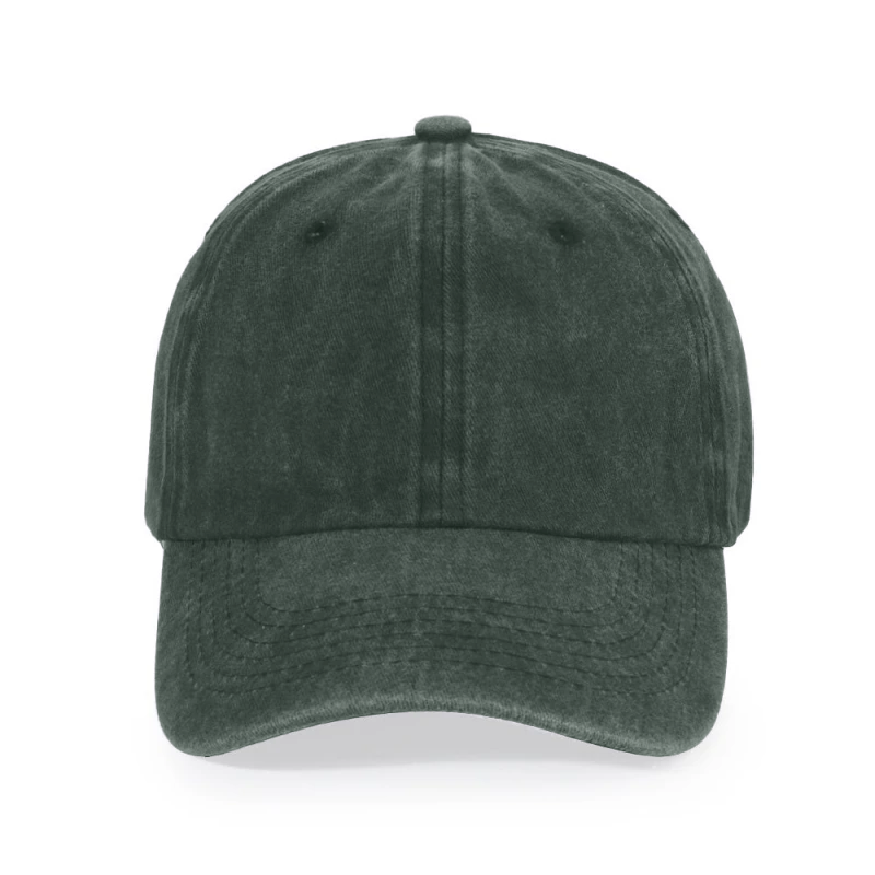 Text Embroidered Washed Cap