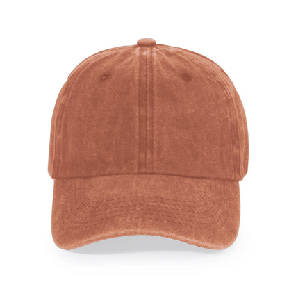 Text Embroidered Washed Cap